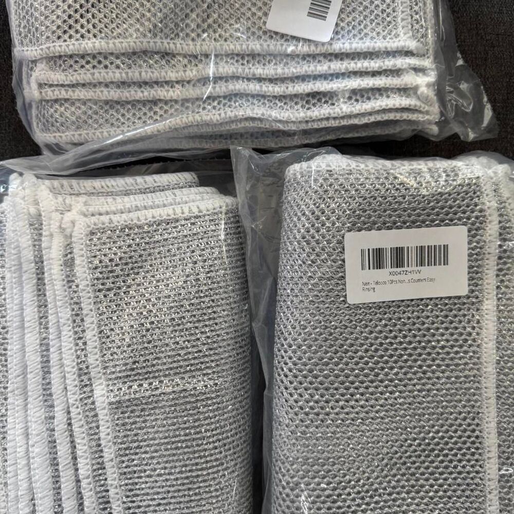 Gray Mesh Washcloths for Kitchen